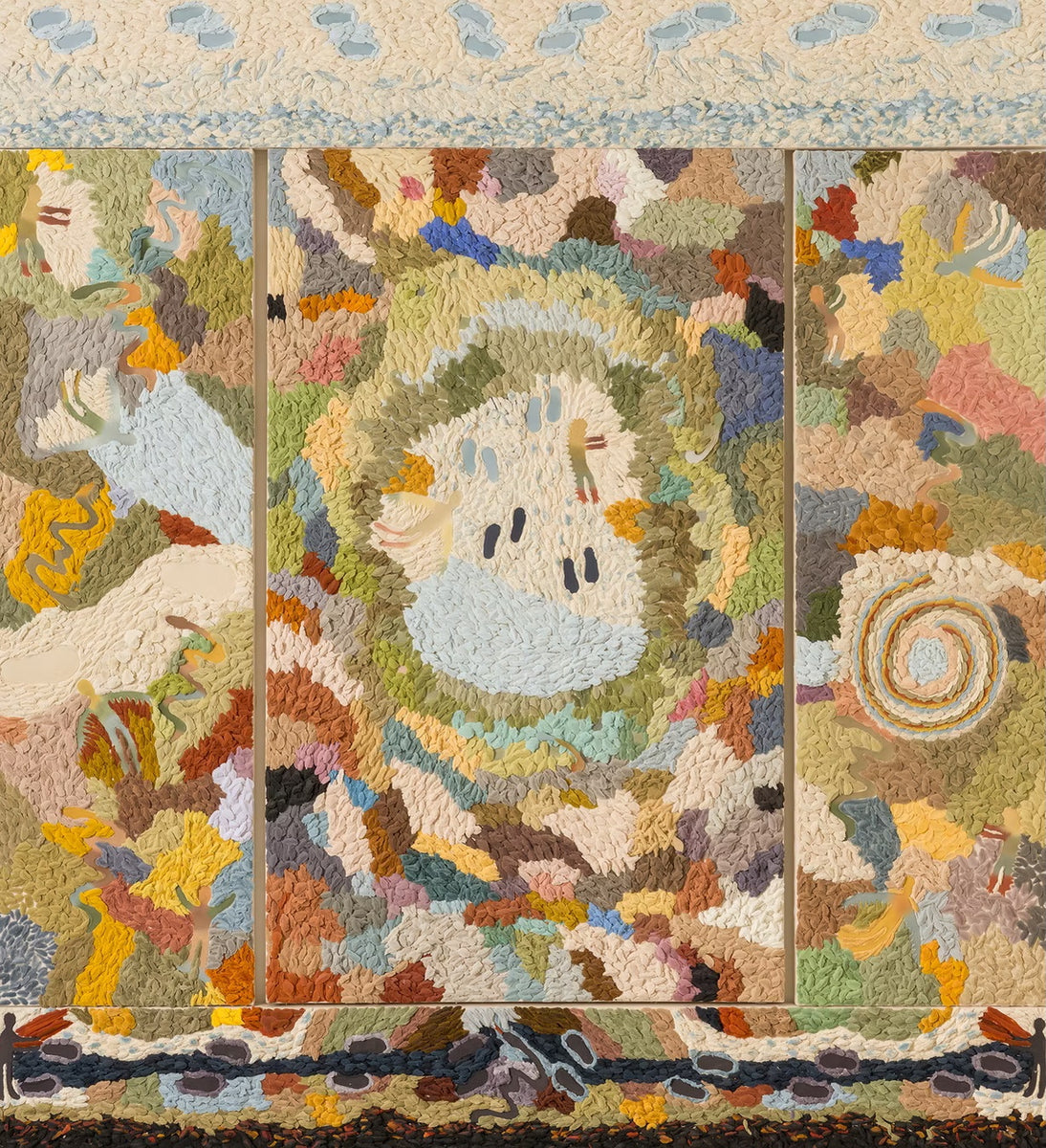Judy Tuwaletstiwa, Garden of Dreams, glass on canvas